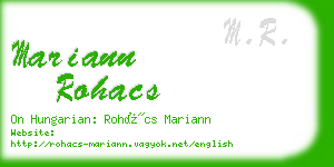mariann rohacs business card